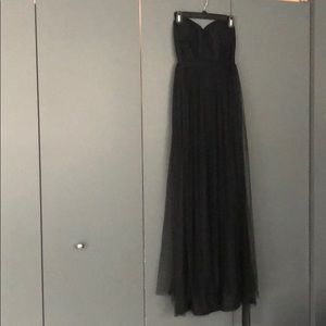 Jenny Yoo Black Chiffon Bridesmaid Dress